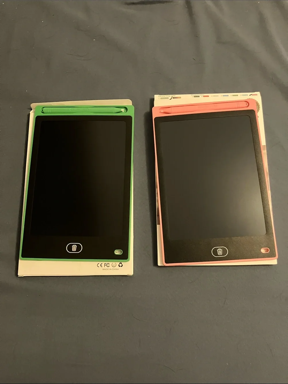 Green and Pink LCD Writing Tablets with Stylus - Set of 2